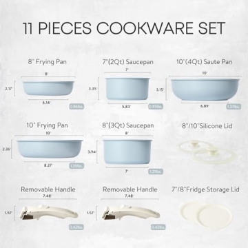 CAROTE Nonstick Cookware Set with Removable Handle