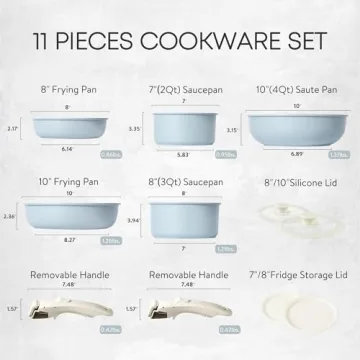 CAROTE Nonstick Cookware Set with Removable Handle