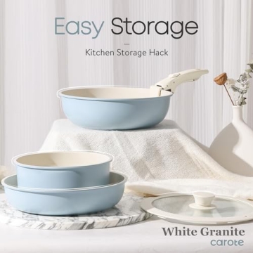 CAROTE Nonstick Cookware Set with Removable Handle