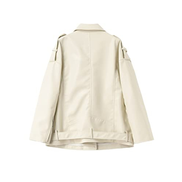 LY VAREY LIN Women Vintage Faux Leather Biker Jacket