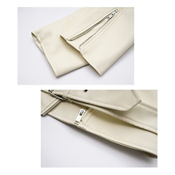 LY VAREY LIN Women Vintage Faux Leather Biker Jacket