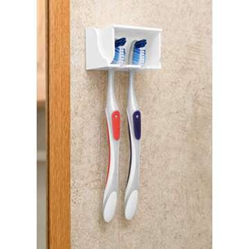 Camco Pop-A-Toothbrush Bathroom Organizer | Innovative Design & Easy Installation