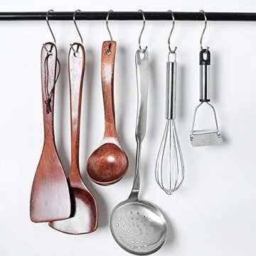 WHITECLOUDZ 30-Pack Silver S Hooks for Hanging Plants, Stainless Steel S hooks for hanging heavy-duty, Closet Hooks for Hanging Clothes, Durable kitchen hooks for hanging Utensils, Pots, Clothes & Bag