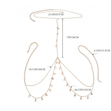 Cosydays Women Gold Body Chain for Beach and Nightlife