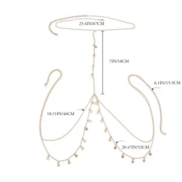 Cosydays Women Gold Body Chain for Beach and Nightlife