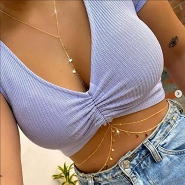 Cosydays Women Gold Body Chain for Beach and Nightlife