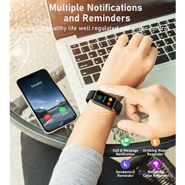 Smart Watch Fitness Tracker with Heart Rate Blood Oxygen Blood Pressure Sleep Monitor 100 Sports Modes Step Calorie Counter Activity Health Trackers IP68 Waterproof for Android iPhone Women Men