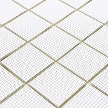 (12 Pad) Lined Grid Sticky Notes,3x3 Inch, Self-Stick Notes, Easy to Post for School, Office, Notebook, White Color Pads/Pack