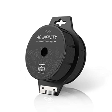 AC Infinity Twist Ties with Built-in Cutter, 100m (328 ft.) All-Purpose Reusable Black Wire Plant Ti...