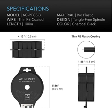 Versatile AC Infinity Twist Ties with Cutter - 100m Roll