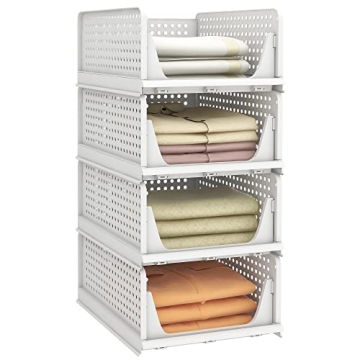 Pinkpum Stackable Storage Baskets Organize Any Space