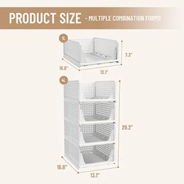 Pinkpum Stackable Storage Baskets Organize Any Space