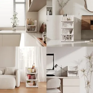 Pinkpum Stackable Storage Baskets Organize Any Space