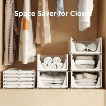 Pinkpum Stackable Storage Baskets Organize Any Space