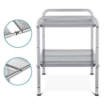 Auledio Metal Under Sink Adjustable Organizer with 7 Shelves