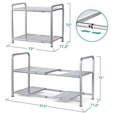 Auledio Metal Under Sink Adjustable Organizer with 7 Shelves