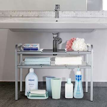 Auledio Metal Under Sink Adjustable Organizer with 7 Shelves