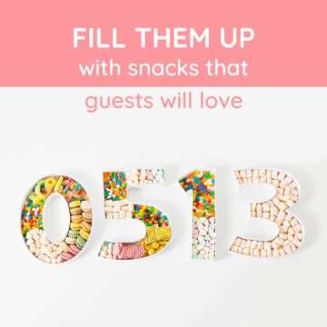 Soul & Lane Fillable Cardboard Number Charcuterie Board Box, Large Paper Mache Numbers Shaped Cutout for Food, White Hollow Gift Tray for Birthday and Party Decor, Number 3