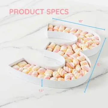 Soul & Lane Fillable Cardboard Number Charcuterie Board Box, Large Paper Mache Numbers Shaped Cutout for Food, White Hollow Gift Tray for Birthday and Party Decor, Number 3