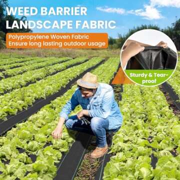 6x300FT Heavy Duty Weed Barrier Landscape Fabric for Gardens