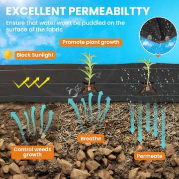 Durable 6x300FT Weed Barrier Fabric for Effective Weed Control