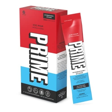 PRIME HYDRATION+ Sticks ICE POP | On-The-Go Electrolyte Powder | Vegan & Low Sugar