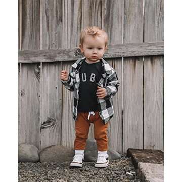 YOKJZJD Infant Toddler Baby Boy Fall Winter Outfits Letter Pullover Sweatshirt Long Sleeve T-Shirt Tops Pants Sweatsuit Clothes Set (Black, 18-24 Months)