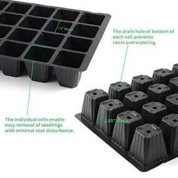 120 Cells Seedling Starter Trays Kit Green House Supplies Seed Trays with Dome and Base, Plus 60Pcs Plant Labels and Hand Tool Kit, 24 Cells per Tray