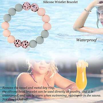 Stylish BIHRTC Keychain Bracelet with Leather Tassel