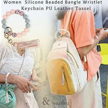 Stylish BIHRTC Keychain Bracelet with Leather Tassel