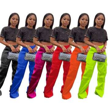 Stylish CALEBGAR Women Parachute Pants in Green