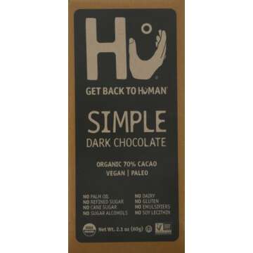 Hu Kitchen, Bar Chocolate Simple, 2.1 Ounce