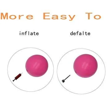 CIZEBO 8 inch Exercise Ball, Easy to Inflate Pilates Ball Core Ball Physical Therapy Ball with Needle Pump, Small Yoga Barre Ball for Home & Class Workout Fitness PT, Pink