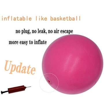 CIZEBO 8 inch Exercise Ball, Easy to Inflate Pilates Ball Core Ball Physical Therapy Ball with Needle Pump, Small Yoga Barre Ball for Home & Class Workout Fitness PT, Pink