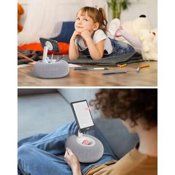 Viozon Phone Holder for Bed, Magnetic Pillow Stand, Compatible with 4-7" Phone/Kindle with Small Sto...