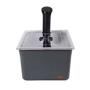 Väeske Large Sous Vide Container with Lid and Insulating Sleeve | Sous Vide Accessories | Compatible with Anova, Anova Nano, Joule, Instant Pot, Sous Vide Cookers (26 QT)