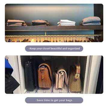 Acrylic Shelf Dividers 8 Pack Clear Closet Shelves Divider for Clothes Purse Bag Handbag Organizer Sunglasses, Adjustable Plastic Acrylic Shelves Organization for Home kitchen Bedroom Bathroom