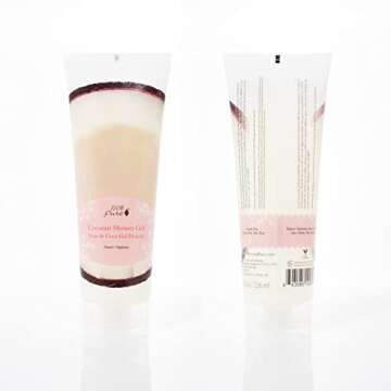 100% PURE Coconut Shower Gel Natural Foaming & Hydrating Body Wash - Deeply Moisturizing Gentle Soap...