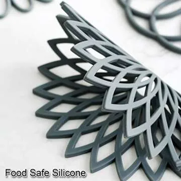 Set of 3 Silicone Trivet Mat - Hot Pot Holder Hot Pads for Table & Countertop - Trivet for Hot Dishes - Non-Slip & Heat Resistant Modern Kitchen Hot Pads for Pots & Pans, Pink