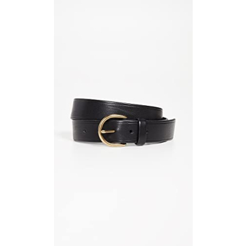 Madewell Women's Perfect Leather Belt - True Black Style