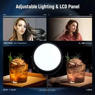 NEEWER Round Panel Video Light 2.4G & DMX Control, 24" 120W Bi Color Studio Edge Flapjack Lighting with Bag & 2.4G Remote(No Battery), Soft LED Fill Light for Portrait Photography Streaming, NL-500ARC
