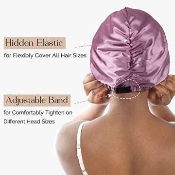 YANIBEST Satin Bonnet for Hair Care - Adjustable & Stylish