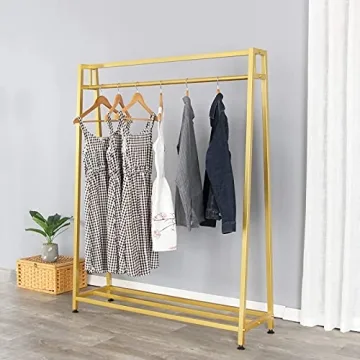 Gold Metal Clothing Rack for Boutiques Home Durable Space Saver