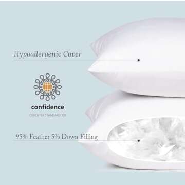 puredown® Feather Down Pillow Insert - 14x36 Throw Pillow, Large Lumbar Pillow Insert for Decorativ...