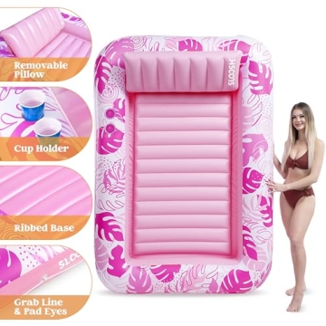 Sloosh Inflatable Tanning Pool Float for Adults