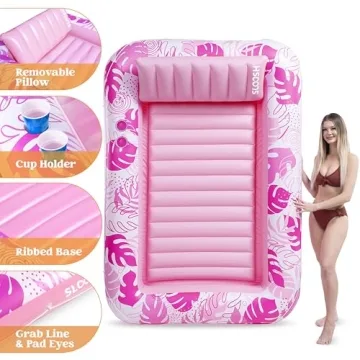 Sloosh Inflatable Tanning Pool Float for Adults