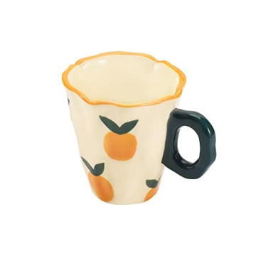 Koythin Ceramic Coffee Mug - Hand-painted Irregular Shape, 10 oz Microwavable and Dishwasher Safe