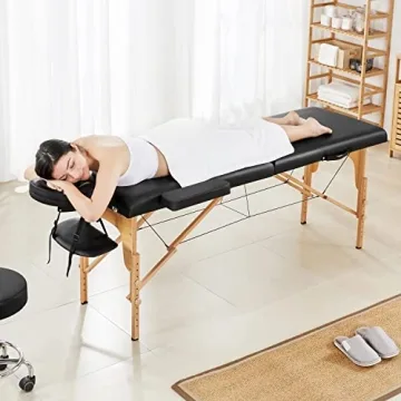 Yaheetech Adjustable Foldable Portable Massage Table Spa Bed