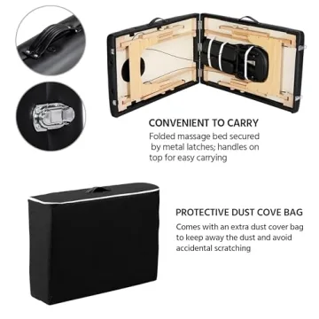 Yaheetech Adjustable Foldable Portable Massage Table Spa Bed