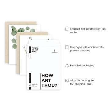 HAUS AND HUES Botanical Plant Wall Art Prints - Set of 4 Plant Decor Prints, Floral Kitchen Pictures, Flower Leaves Wall Art, Boho Leaf Eucalyptus Wall Décor (8x10, UNFRAMED)